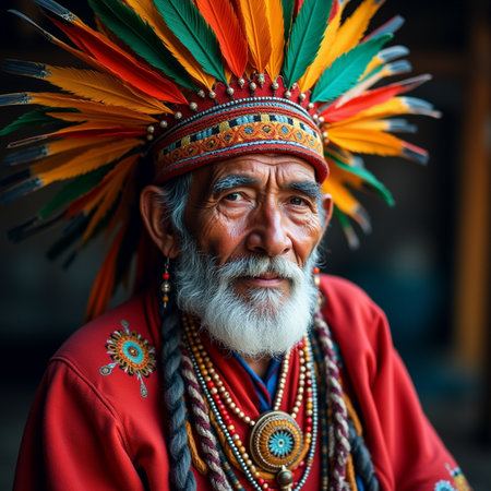 Portrait of a man in national costumeの素材