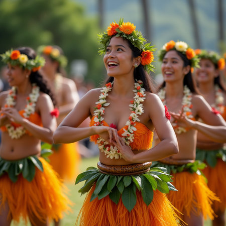 Unidentified dancers perform at the annual Kolkata Flower Festival in Kolkata, West Bengal, India.の素材