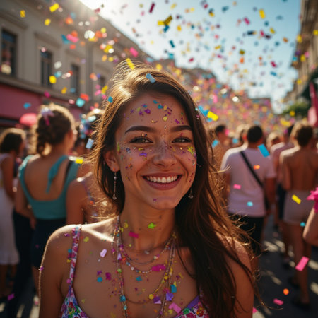 Thousands of people take part in the annual gay parade in Milan.の素材
