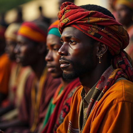 Unidentified Hindu men in traditional clothes in Kolkata.の素材