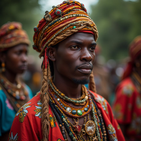 Portrait of a young man wearing traditional clothes in Madurai, India.の素材