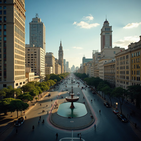 Chicago downtown street view.の素材