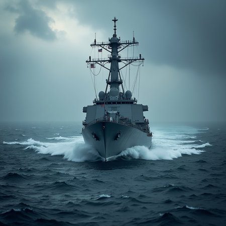 Royal Australian Navy (RAAF) guided missle destroyer of the Royal Australian Navy.の素材