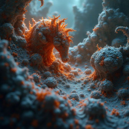 3d illustration of abstract fractal composition,digital art works.の素材