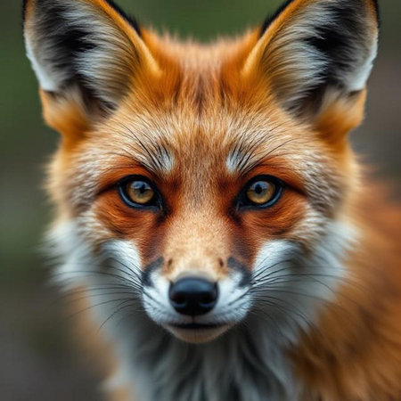 Close-up portrait of a red fox (Vulpes vulpes)の素材