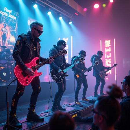 The Hip-hop-Band Antilopen is performing on the HÃÂ¶rn Stageの素材