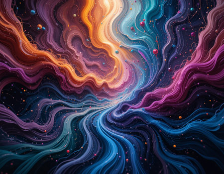 abstract colorful fractal background a computer-generated 2D illustration, textureの素材