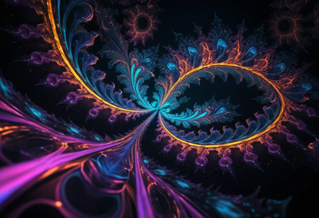 abstract fractal. Fractal art background for creative design. Decoration for wallpaper, desktop, poster, cover booklet. Print for clothes, t-shirt. creative illustration for designの素材