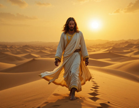 Handsome middle eastern man in the desert of Dubai, United Arab Emiratesの素材