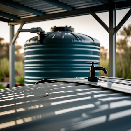 Water tank in the farm. Water tank in the farm, stock photoの素材