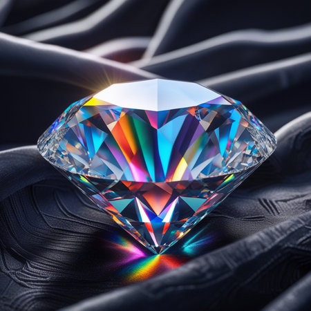 Brilliant diamond on a black background. 3d rendering.の素材
