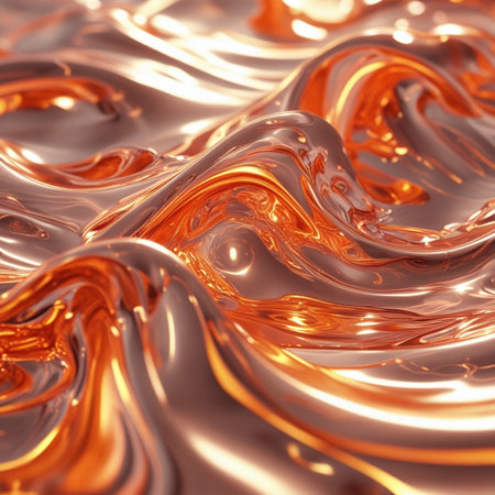 Abstract background of golden liquid. 3d rendering, 3d illustration.の素材
