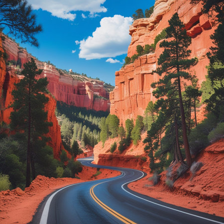 Road to Bryce Canyon National Park, Utah, United States of Americaの素材