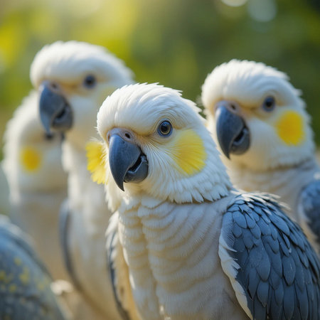 Portrait of a white-crested cockatoo (Cacatua galerita)の素材