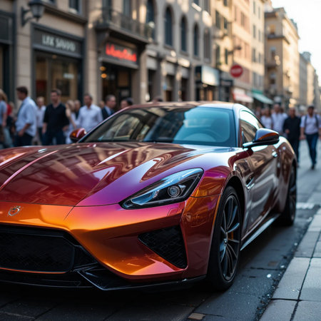 Lamborghini Huracan in Milan. Lamborghini Huracan is a luxury sports car manufacturer based in Milan, Italy.の素材