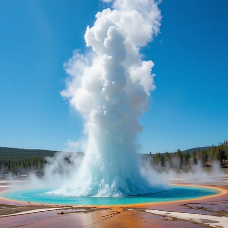 Grand Prismatic Spring, Yellowstone National Park, Wyoming, United Statesの素材