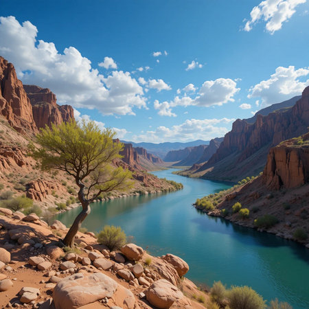 Gorgeous view of the Colorado River and the Coconino National Forest.の素材