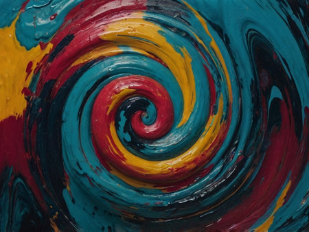 abstract background of colorful oil paint swirls in black and whiteの素材