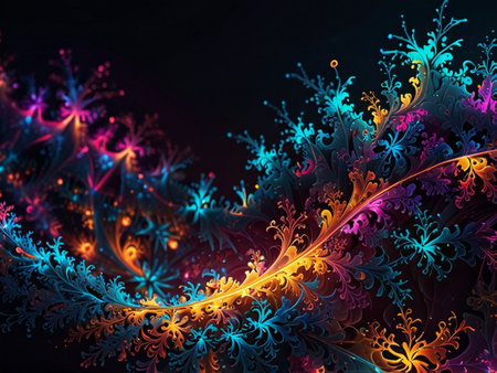 abstract fractal. Fractal art background for creative design. Decoration for wallpaper, desktop, poster, cover booklet. Print for clothes, t-shirt. creative illustration for designの素材