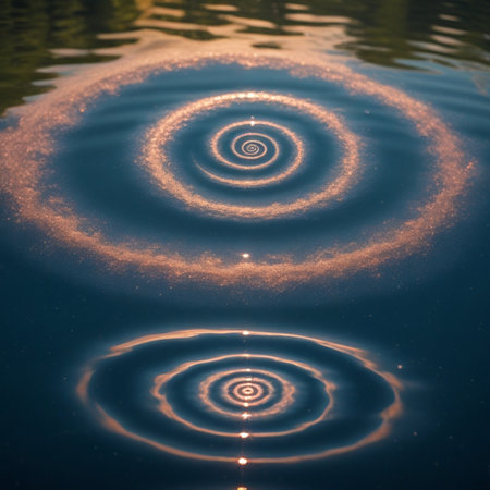 Abstract background of ripples in the water. Circles on water.の素材