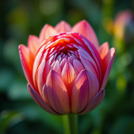 Beautiful pink lotus flower in the garden. Selective focus.の素材
