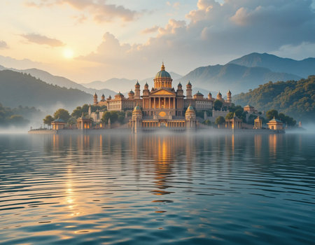 Harmandir Sahib at sunrise, Jaipur, Rajasthan, Indiaの素材