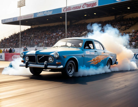 Car race in Barcelona, Spain.の素材