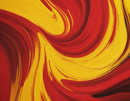 abstract red and yellow background with some smooth lines in it.の素材