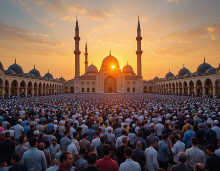 Muslim pilgrims from all over the world gathered to perform Umrah or Hajj at the Haram Mosque in Mecca, Saudi Arabia, days of Hajjの素材