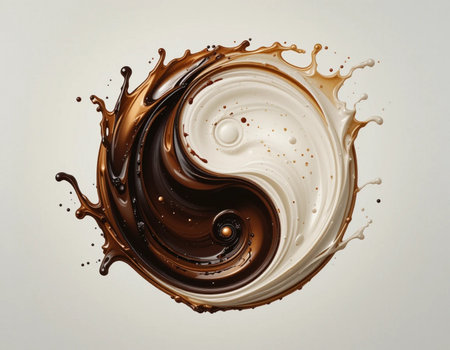 close up of a chocolate syrup splash on white background with clipping pathの素材