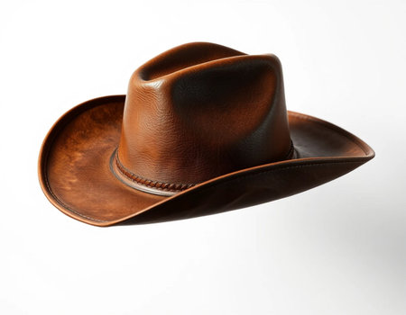 Cowboy hat isolated on white background. 3d illustration. Top view.の素材