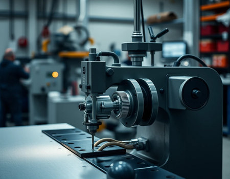 Metalworking CNC milling machine. Small depth of field.の素材