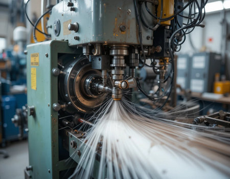 The CNC milling machine cutting the sheet metal. The hi-technology metalworking process.の素材