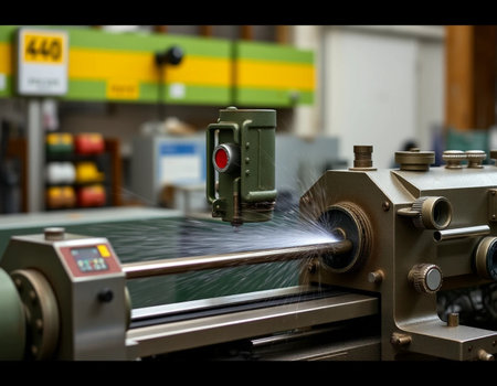 Metalworking CNC milling machine. Cutting metal modern processing technology.の素材