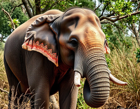 Close up of an elephant in Chobe National Park, Botswana, Africaの素材