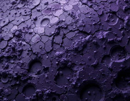 abstract background of the cracked surface of the purple color with holesの素材