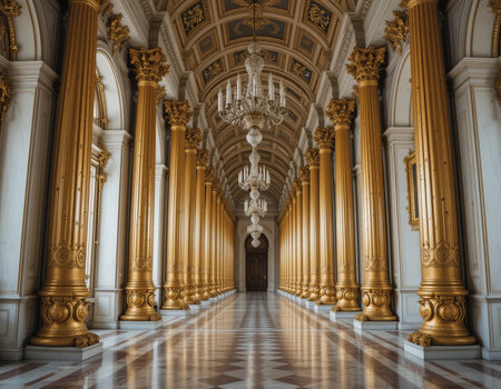 Interior of the Palace of Versailles, Paris, Franceの素材
