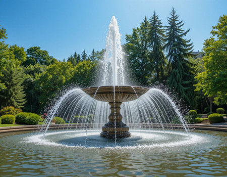 Fountain in the park of the city of Sofia, Bulgariaの素材