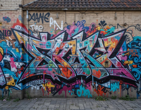 Graffiti on the wall in Berlin. Berlin is the capital of Germany.の素材