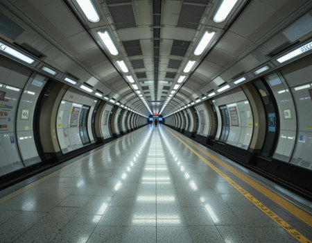 Interior of a subway station in the city of Seoul, South Koreaの素材