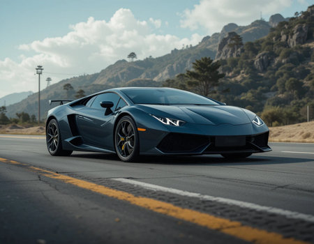Lamborghini Huracan GT3 in the Mojave Desert.の素材