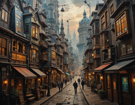 Dramatic view of the old town of London, UK.の素材