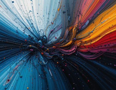 3D rendering of abstract technology background for creative design. Silk symmetry series.の素材