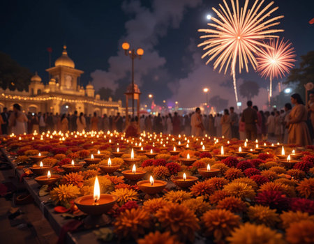 Diwali or Deepavali is a Hindu festival celebrating the birth of Lord Ganesha.の素材