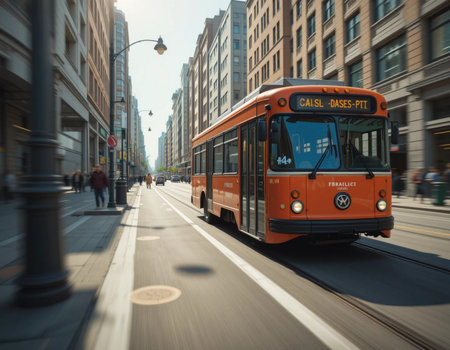 Tramway in New York City, United States of America.の素材
