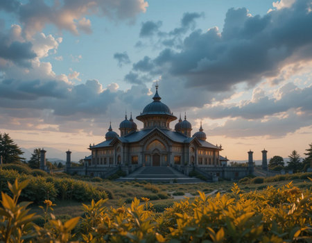 Sunset view of the National Museum of Natural History in Seoul, South Koreaの素材