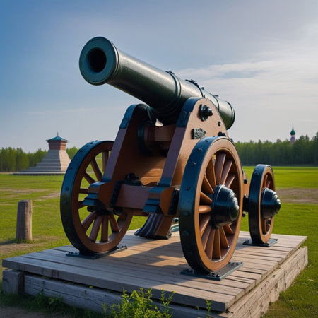 Cannon on the background of the fortress in Nizhny Novgorodの素材