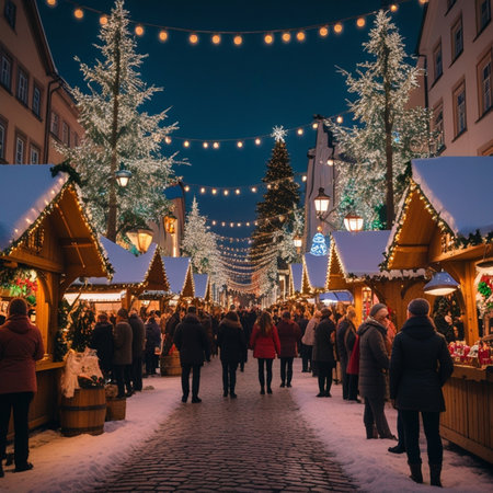 Christmas market in Wroclaw, Polandの素材