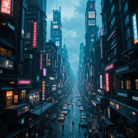 Night view of the streets of Hong Kong.の素材