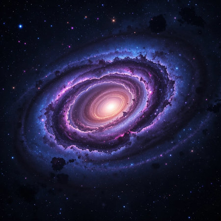 Spiral galaxy in deep space, computer generated abstract background, 3D renderの素材